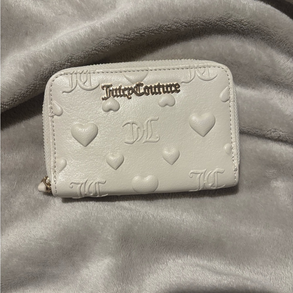 Juicy Couture Cream Heart Embossed Wallet